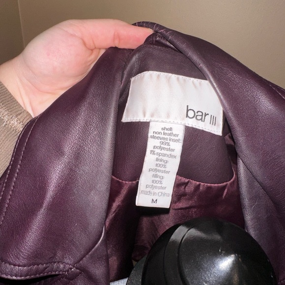 Barely worn, deep color wine leather jacket - Picture 4 of 4